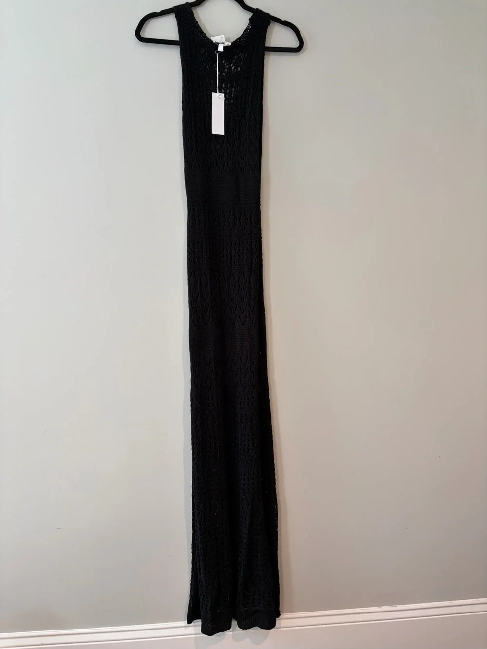 Black Crochet Maxi Dress - Picture 4 of 4